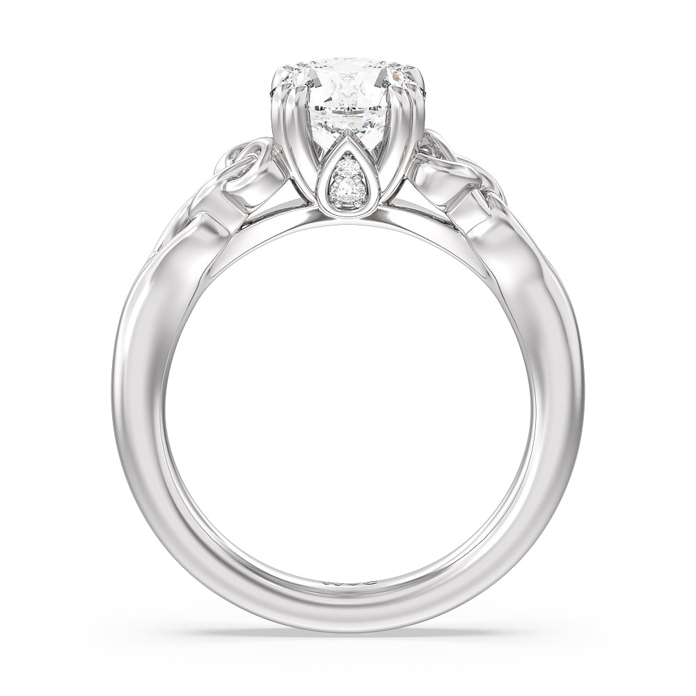Vintage Celtic Knot Engagement Ring with Round Cut Diamond in 14KT Platinum view 2
