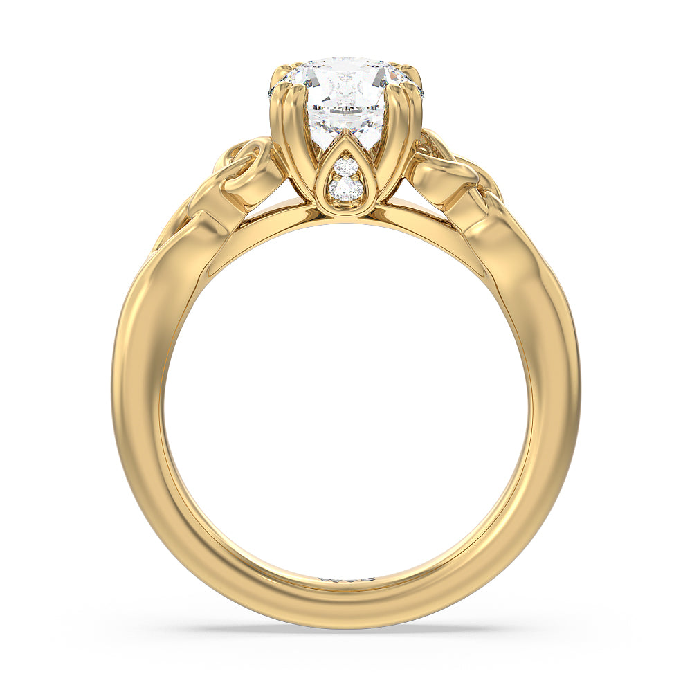 Vintage Celtic Knot Engagement Ring with Round Cut Diamond in 14KT Yellow Gold view 2
