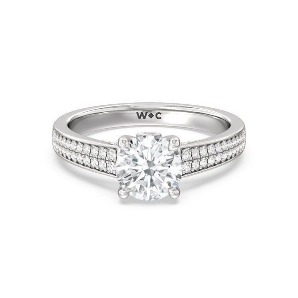 Create some space between your engagement ring & wedding ba… | Round diamond  engagement rings, Round diamond engagement rings solitaire, White gold engagement  rings