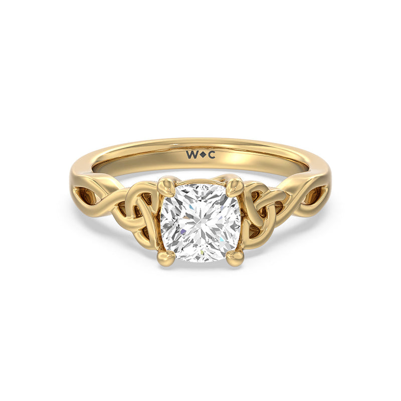 Vintage Celtic Entwined Trinity Knot Engagement Ring