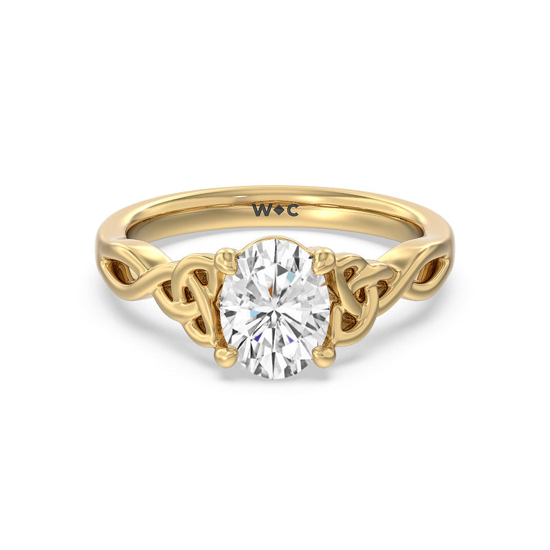 Vintage Celtic Entwined Trinity Knot Engagement Ring