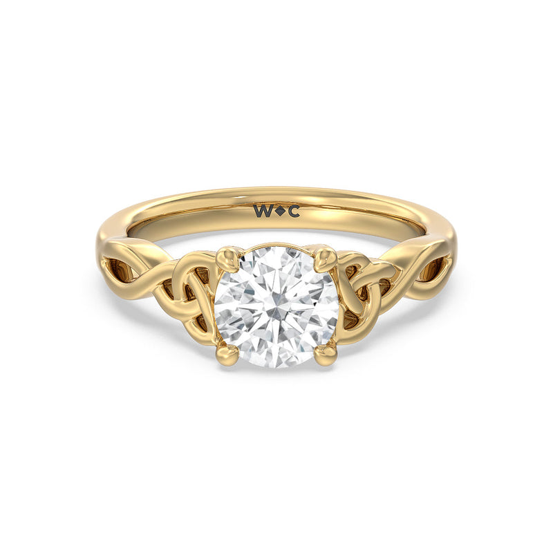 Vintage Celtic Entwined Trinity Knot Engagement Ring