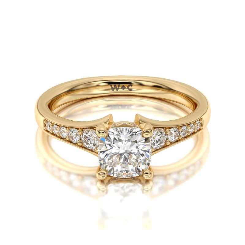 Vintage Hidden Halo Classic Lab Diamond Engagement Ring