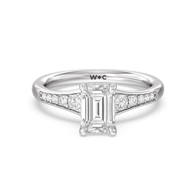 Vintage Hidden Halo Classic Lab Diamond Engagement Ring