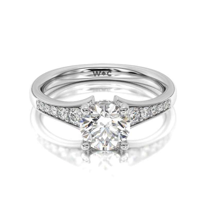 Vintage Hidden Halo Classic 1 1/4 CTTW Round Cut Lab Grown Diamond ...