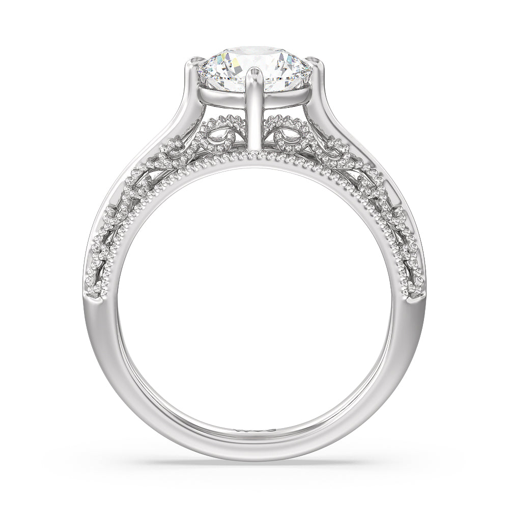 Halo Prong Setting Emerald Cut Diamond Engagement Filigree Ring GIA F VS1  0.92Ct | eBay