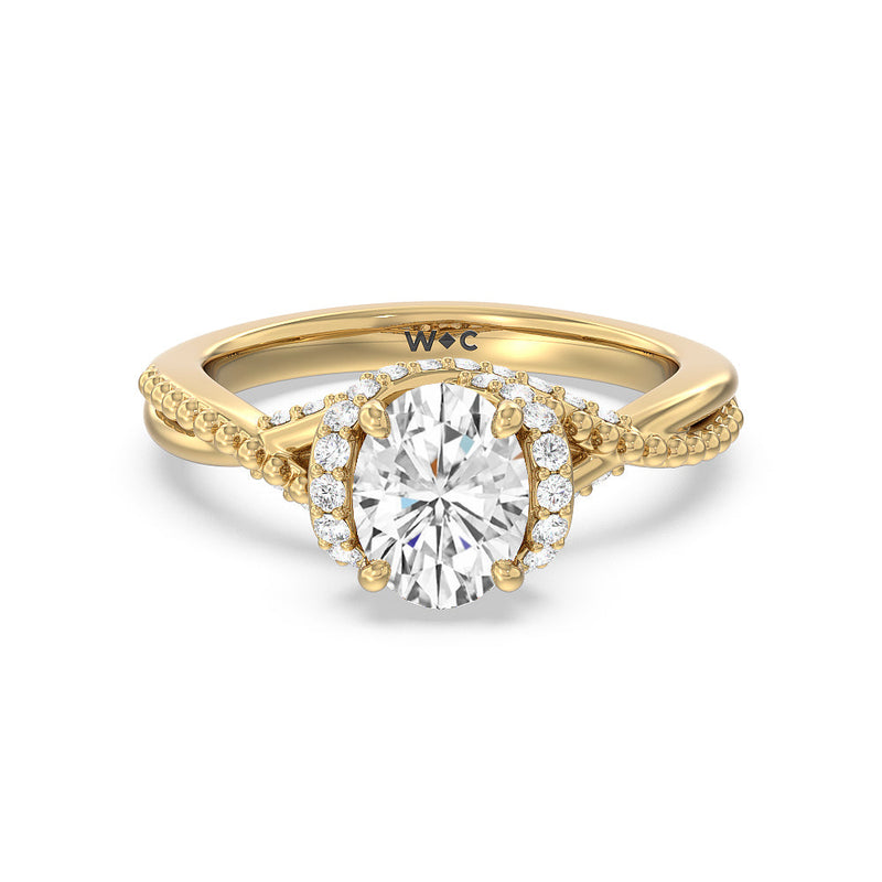Vintage Glamour Ribbon Diamond Engagement Ring