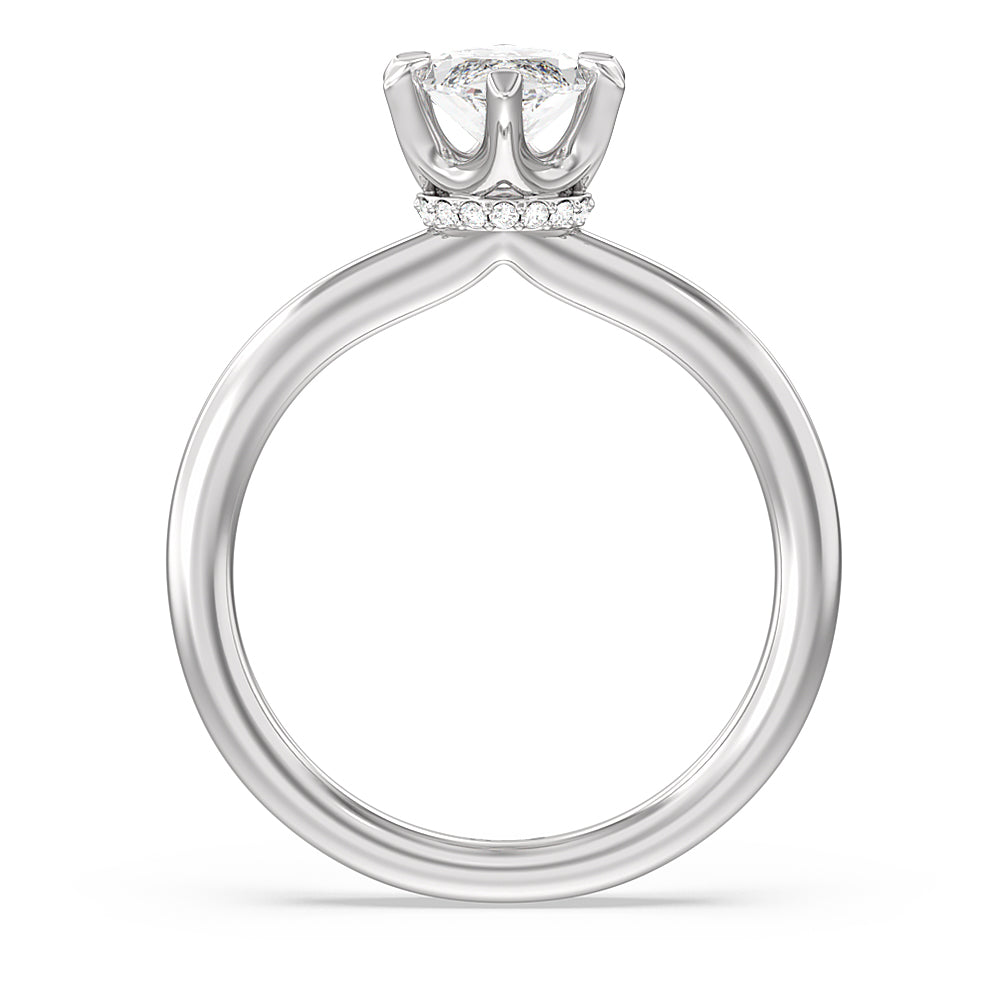 Marquise Cut 6 Claw Hidden Halo Engagement Ring with Lab Grown Diamond in 14KT Platinum view 2
