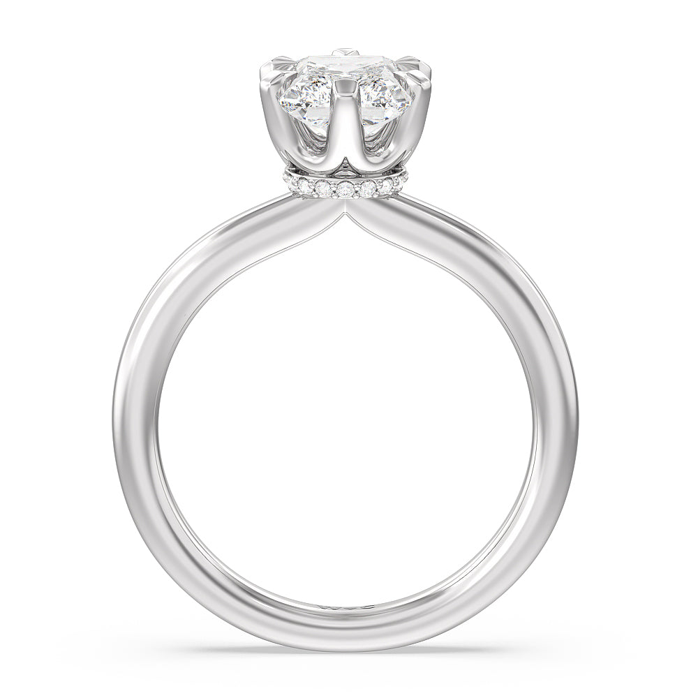 Radiant Cut 6 Claw Hidden Halo Engagement Ring with Lab Grown Diamond in 14KT Platinum view 2
