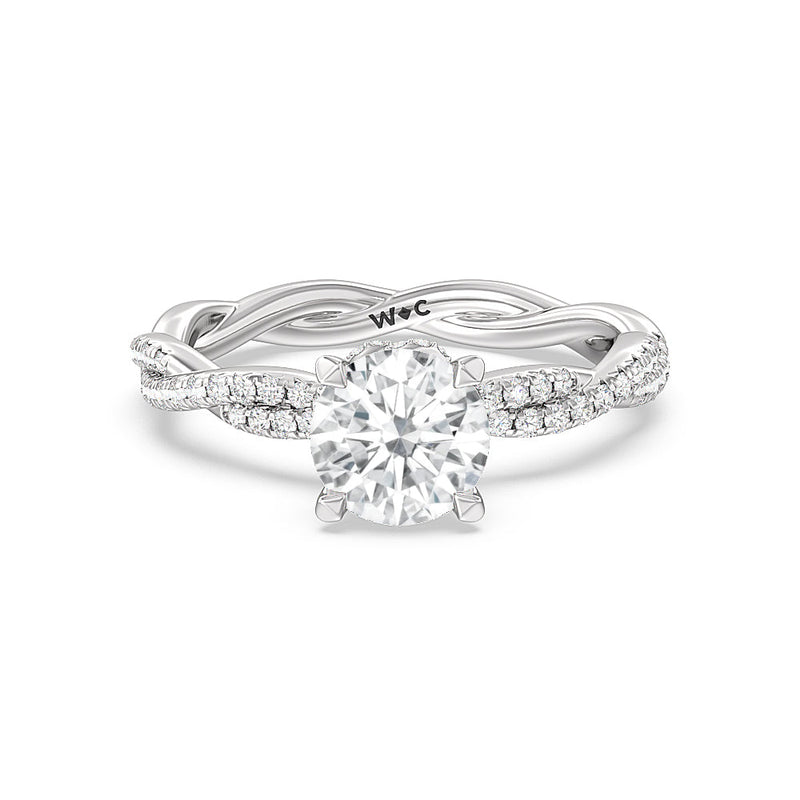 Twisted Vine Hidden Halo Engagement Ring - Home Preview