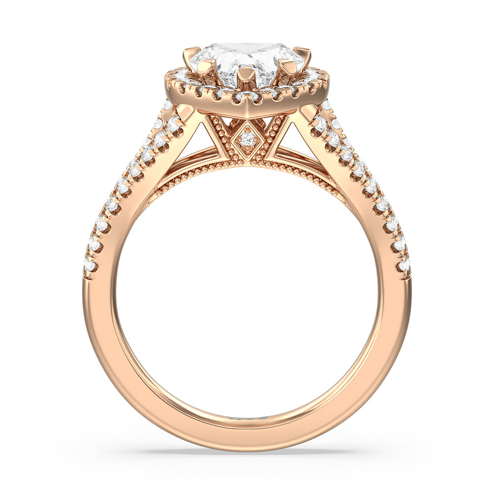 Hidden Accent Rings Split Shank Hidden Accent Halo Engagement Ring – With Clarity