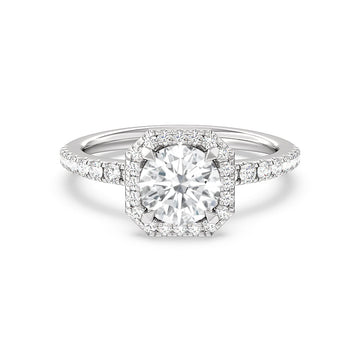 Octagon Halo Engagement Ring