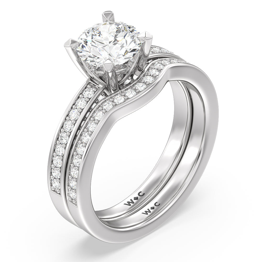 Oval Cut Grand Pave Peekaboo Diamond Engagement Ring with Lab Grown Diamond in 14KT Platinum view 4
