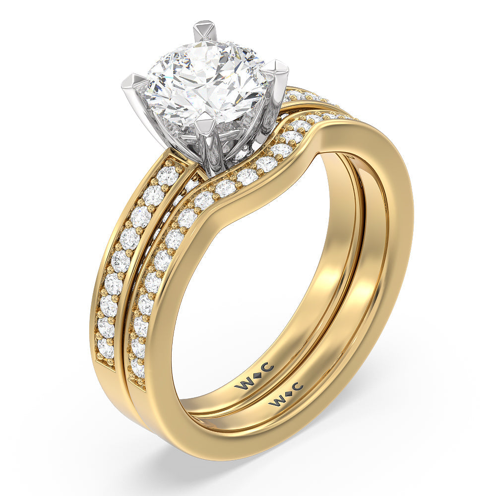 Oval Cut Grand Pave Peekaboo Diamond Engagement Ring with Lab Grown Diamond in 14KT White & Yellow Gold view 4
