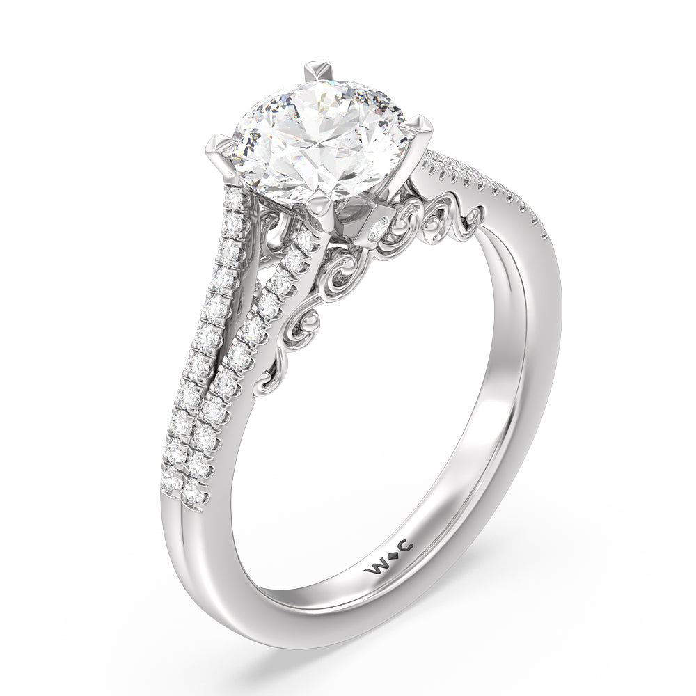 Hidden Accent Rings Split Shank Hidden Accent Engagement Ring – With Clarity