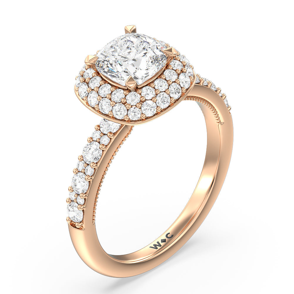 Falling Rings Falling Edge 3 CTTW Round Cut Lab Grown Diamond Engagement Ring in 14KT ...
