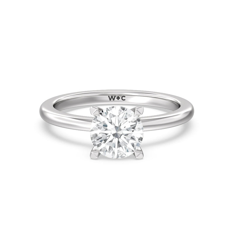 Diamond Collar Fine Line Engagement Ring