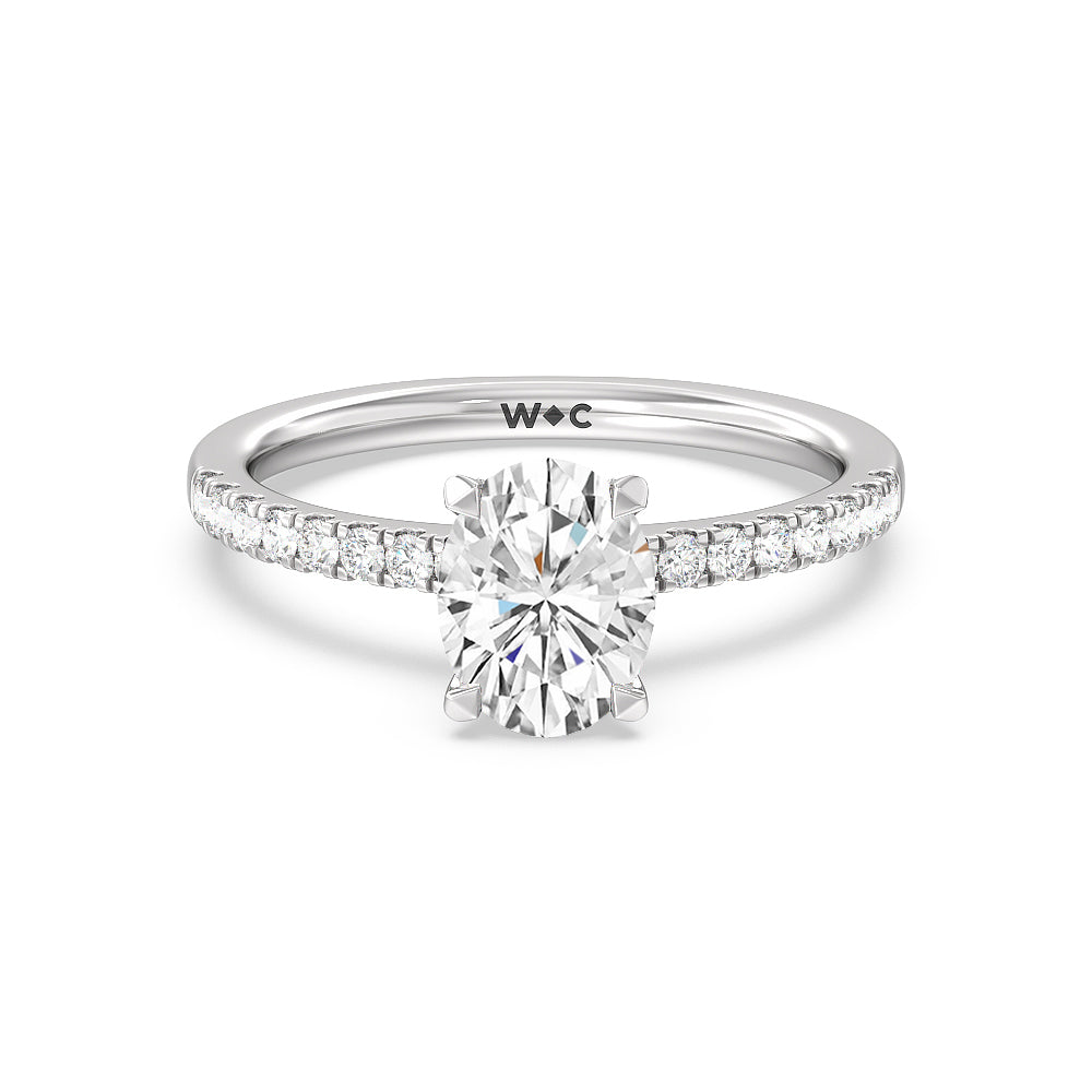 2.5 Ct. Lab Oval Cut Petite Lab Diamond Ring With Hidden Halo In