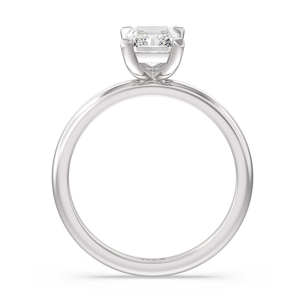 Contour Four Prong Solitaire Engagement Ring with Radiant Cut Diamond in 14KT Platinum view 2
