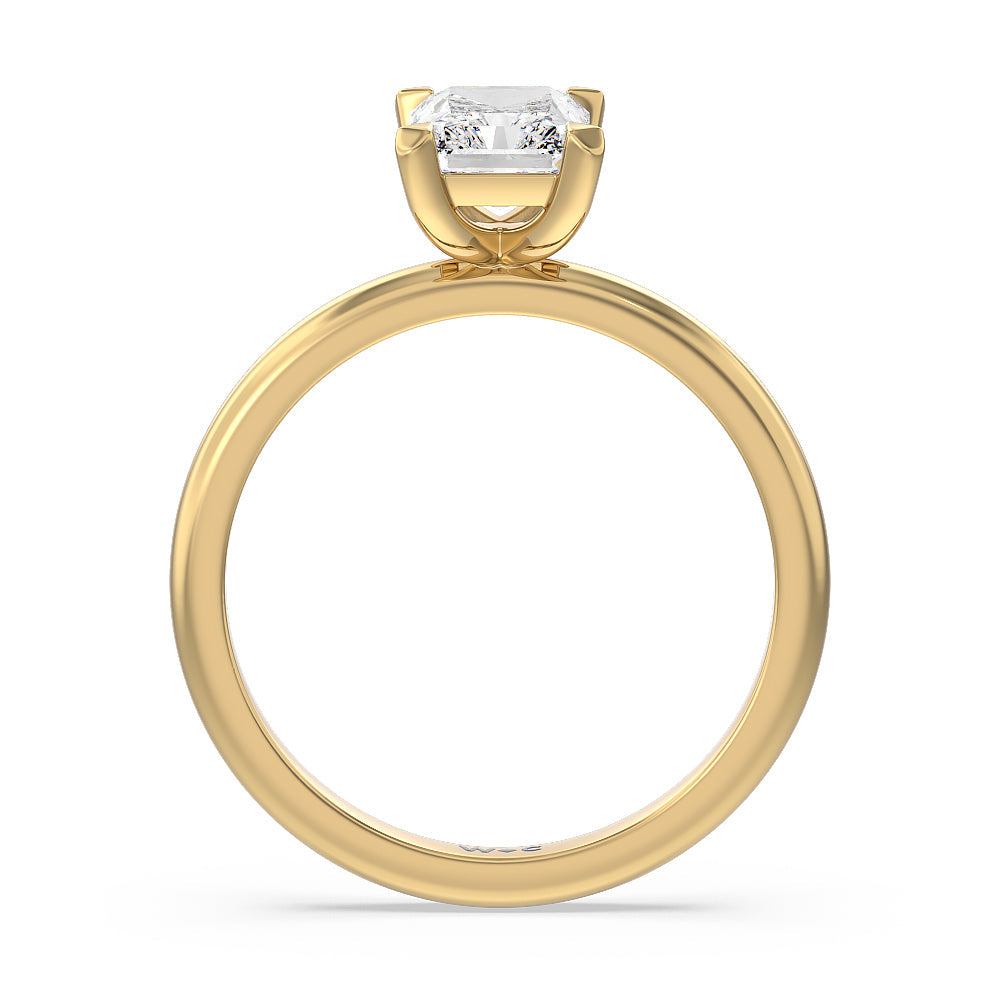 Contour Four Prong Solitaire Engagement Ring with Radiant Cut Diamond in 14KT Yellow Gold view 2

