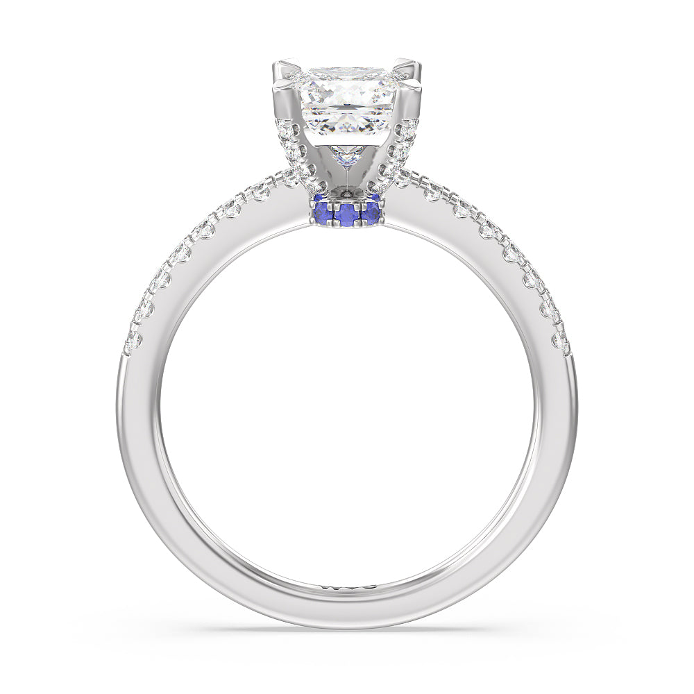 Princess Cut Veronica Spire Under Halo Engagement Ring with Lab Grown Diamond in 14KT Platinum view 2

