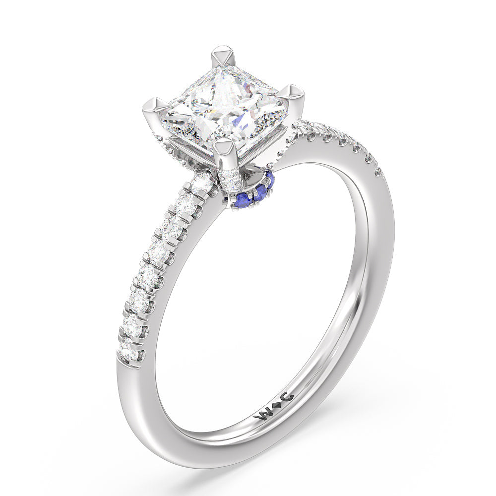Princess Cut Veronica Spire Under Halo Engagement Ring with Lab Grown Diamond in 14KT Platinum view 3

