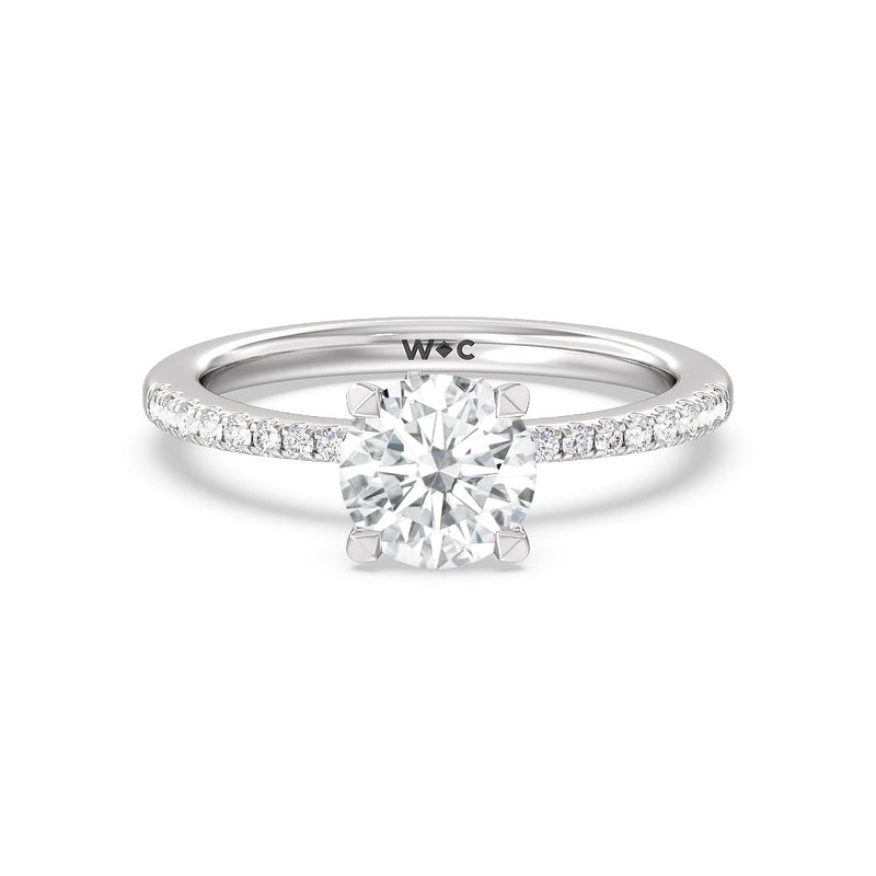 Periwinkle Under Halo Engagement Ring