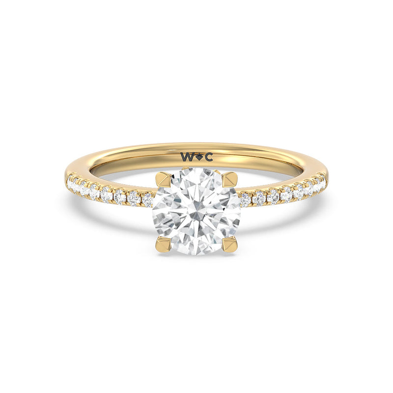 Periwinkle Under Halo Engagement Ring