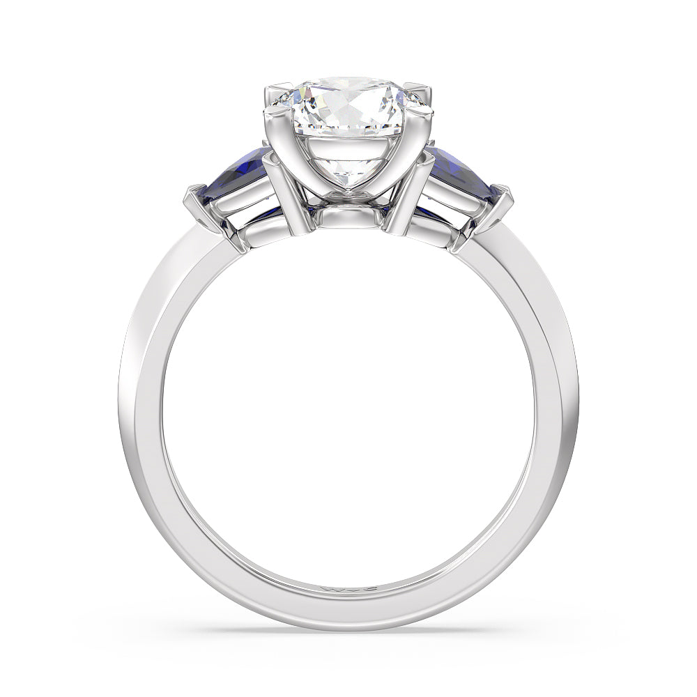 Unique Engagement Ring in Something Blue Knife Edge Trillion Setting & 14kt White Gold (Setting Price) by with Clarity