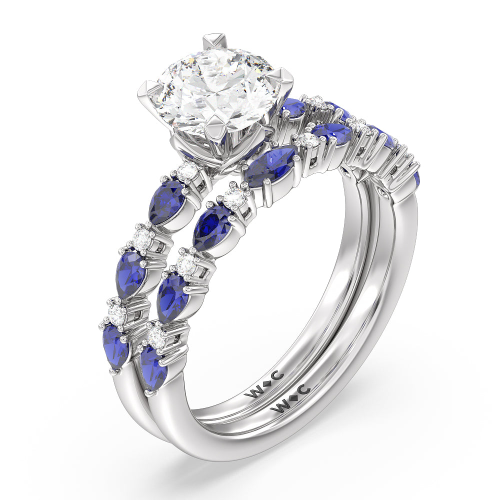 Anemone Floral Basket Engagement Ring with Round Cut Diamond in 14KT Platinum view 4
