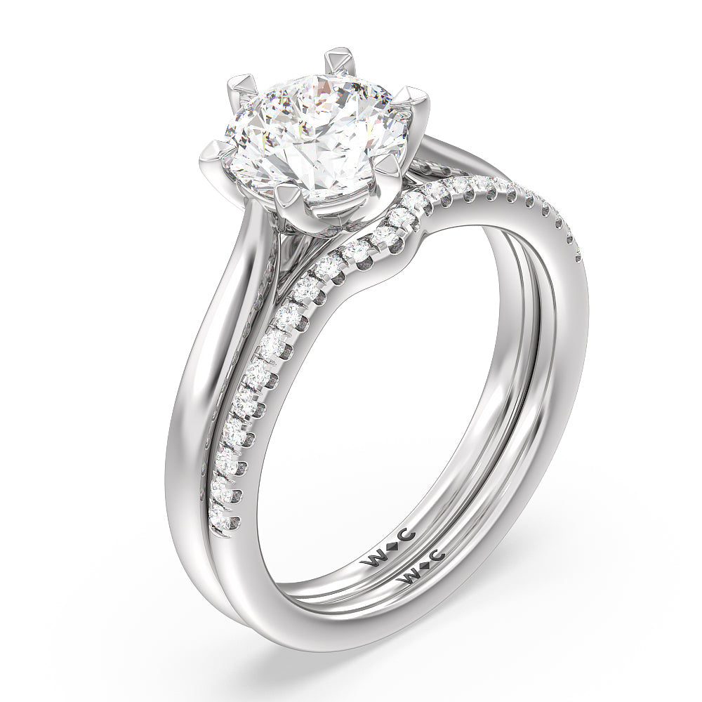 Six Prong Tulip Solitaire Engagement Ring with Oval Cut Diamond in 14KT Rose Gold view 4
