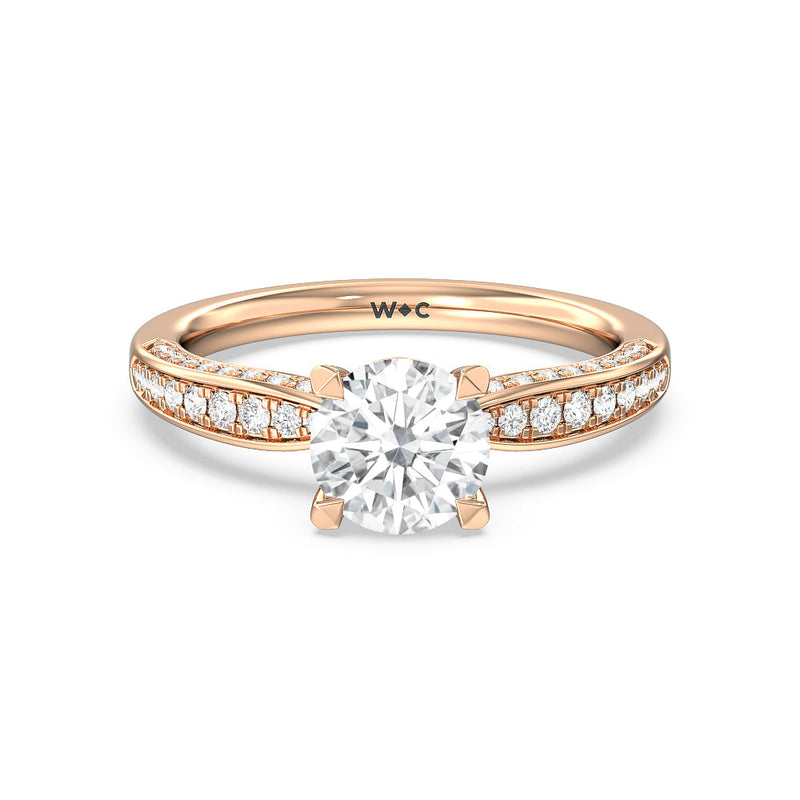Aura Hidden Accent Pinched Shank Engagement Ring - Home Preview