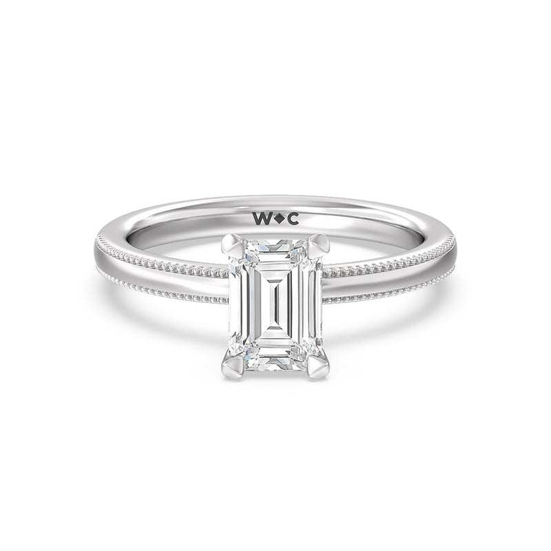 Kite Basket Four Prong Solitaire Engagement Ring