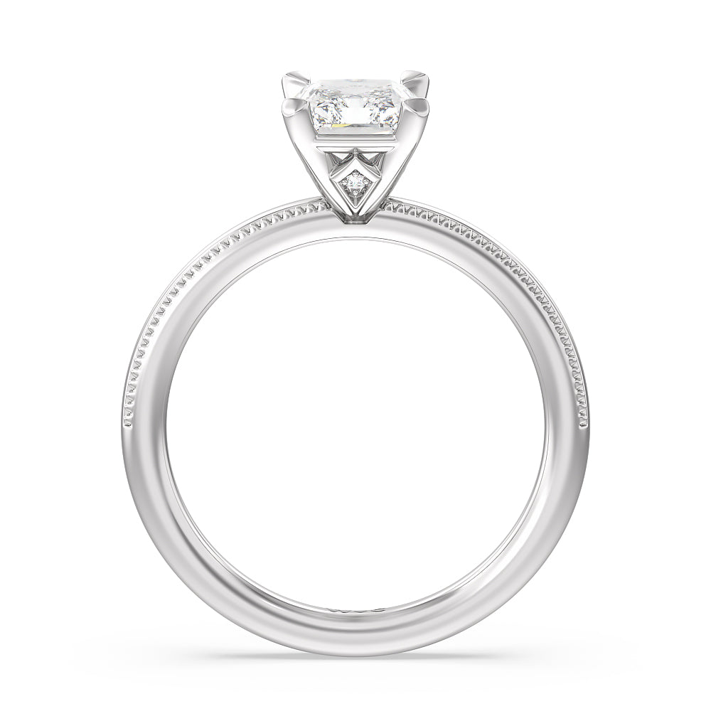 Radiant Cut Kite Basket Four Prong Solitaire Engagement Ring with Lab Grown Diamond in 14KT Platinum view 2
