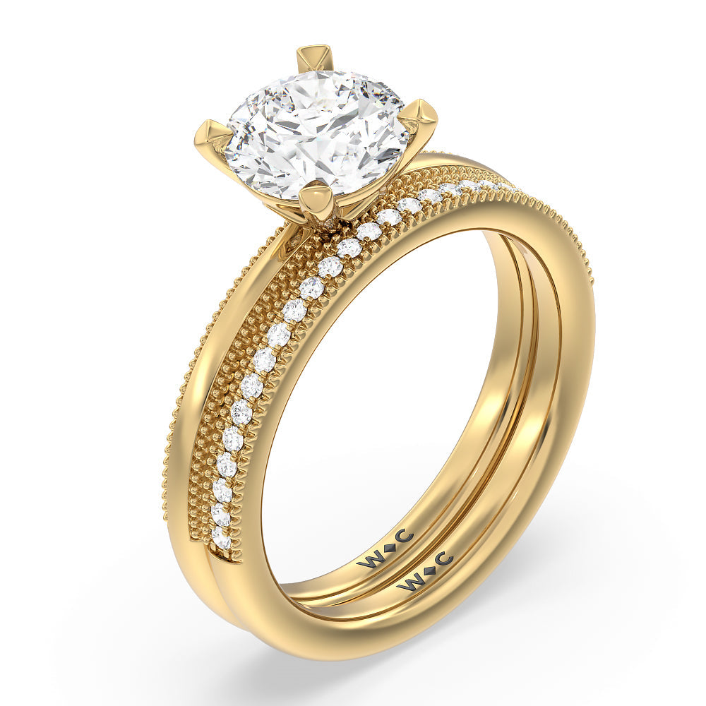 Radiant Cut Kite Basket Four Prong Solitaire Engagement Ring with Lab Grown Diamond in 14KT Yellow Gold view 4
