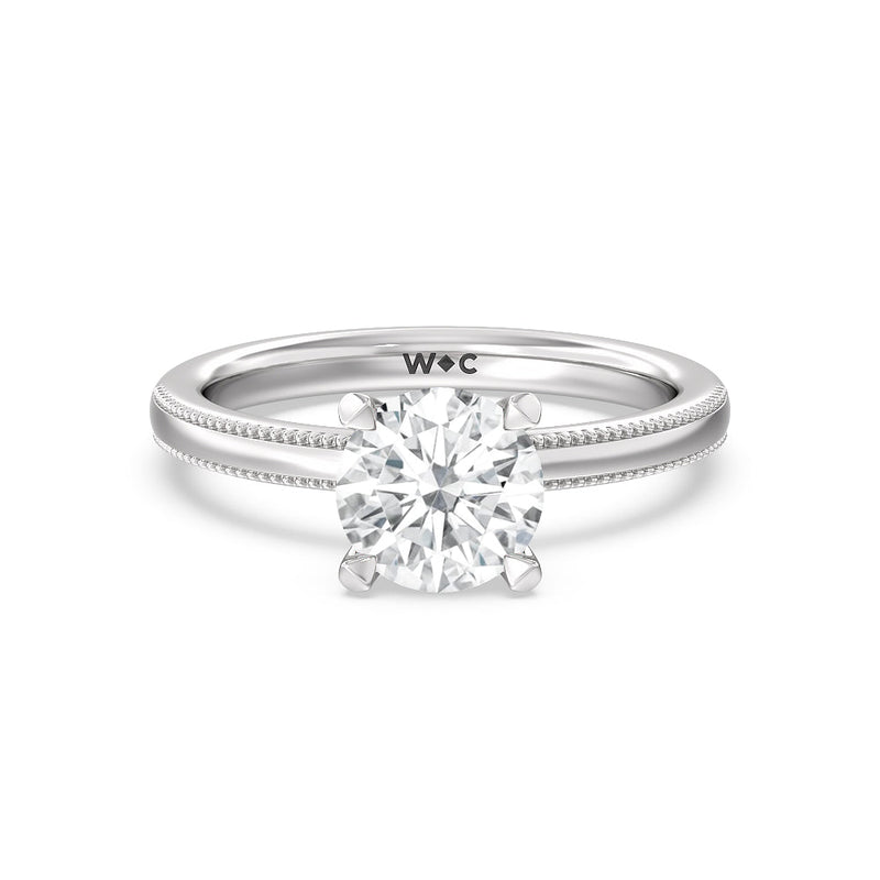 Kite Basket Four Prong Solitaire Engagement Ring