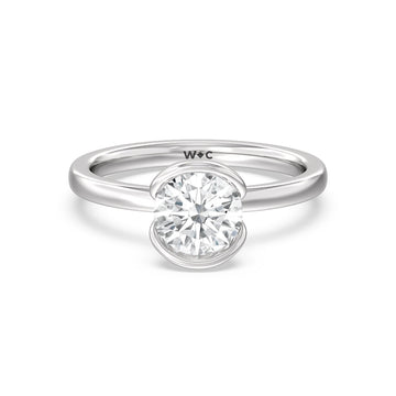 Seamless Half Bezel Solitaire Engagement Ring