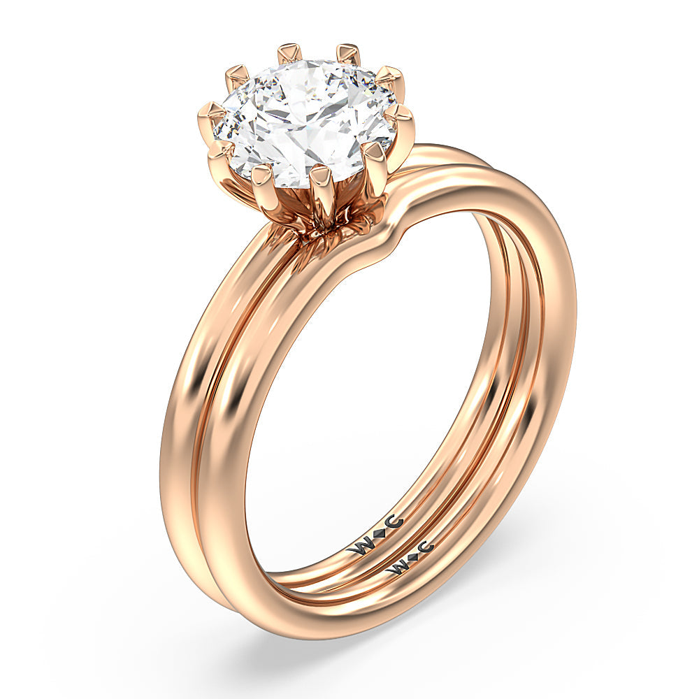 Round Cut Petite Ten Prong Solitaire Engagement Ring with Lab Grown Diamond in 14KT Rose Gold view 4

