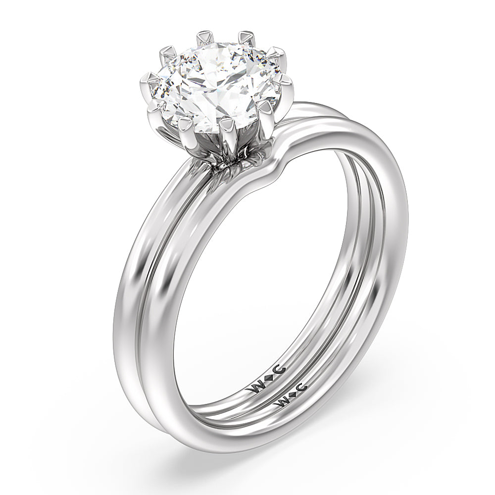 Round Cut Petite Ten Prong Solitaire Engagement Ring with Lab Grown Diamond in 14KT Platinum view 4
