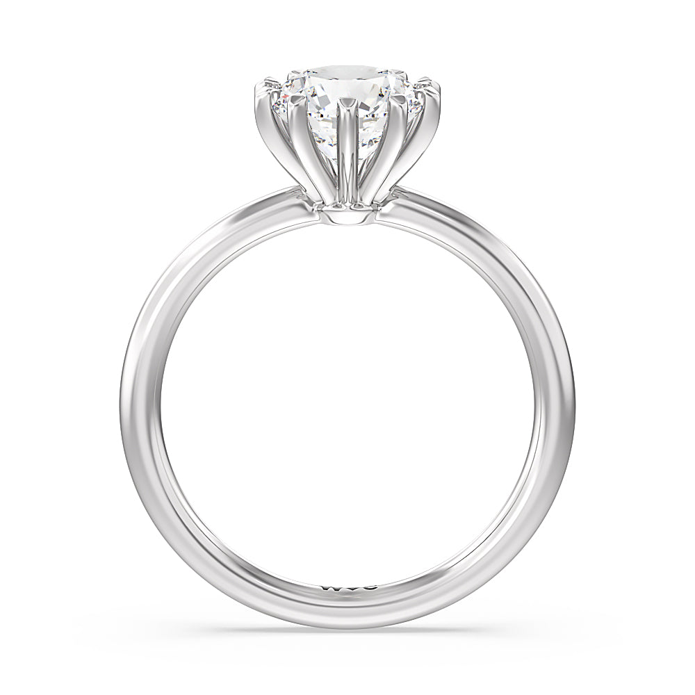 Round Cut Petite Ten Prong Solitaire Engagement Ring with Lab Grown Diamond in 14KT Platinum view 2
