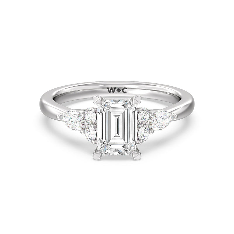 Trio Cluster Engagement Ring