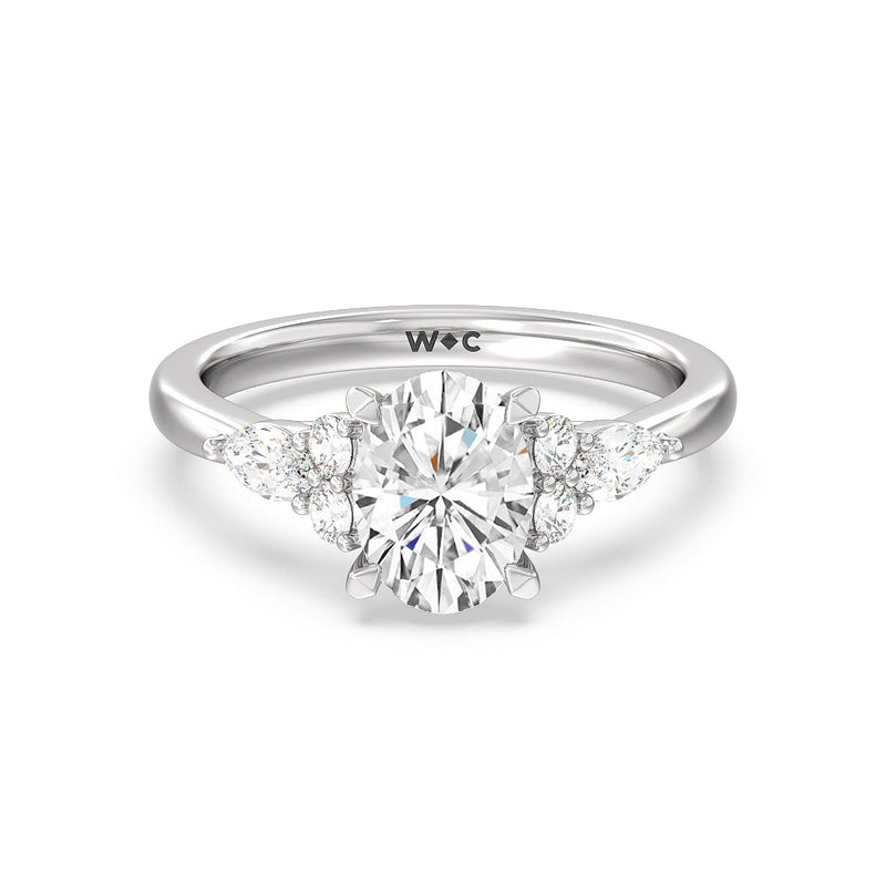 Trio Cluster Engagement Ring