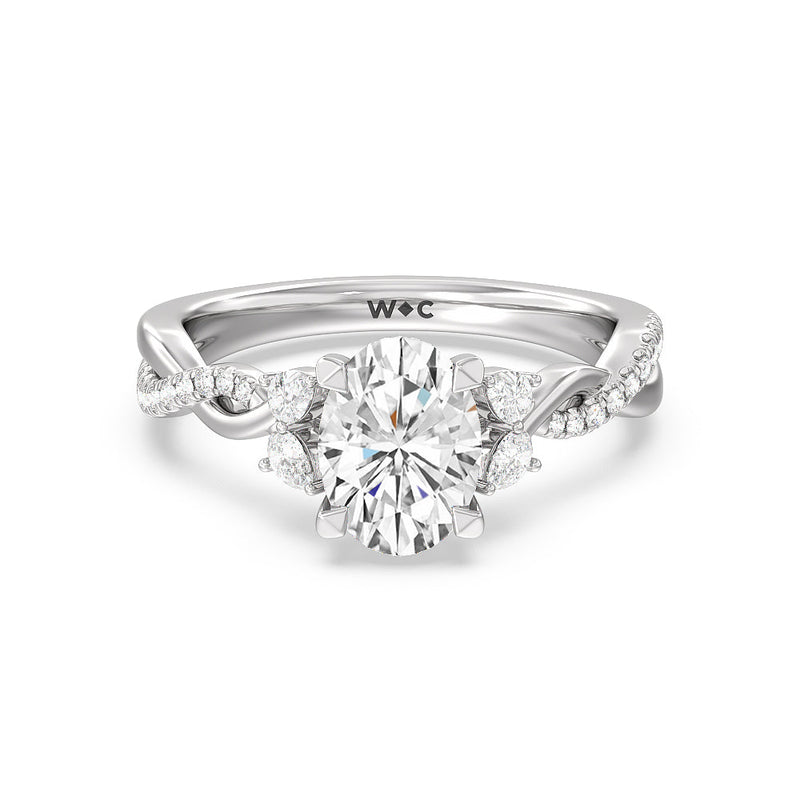 Twisted Vine Accent Engagement Ring