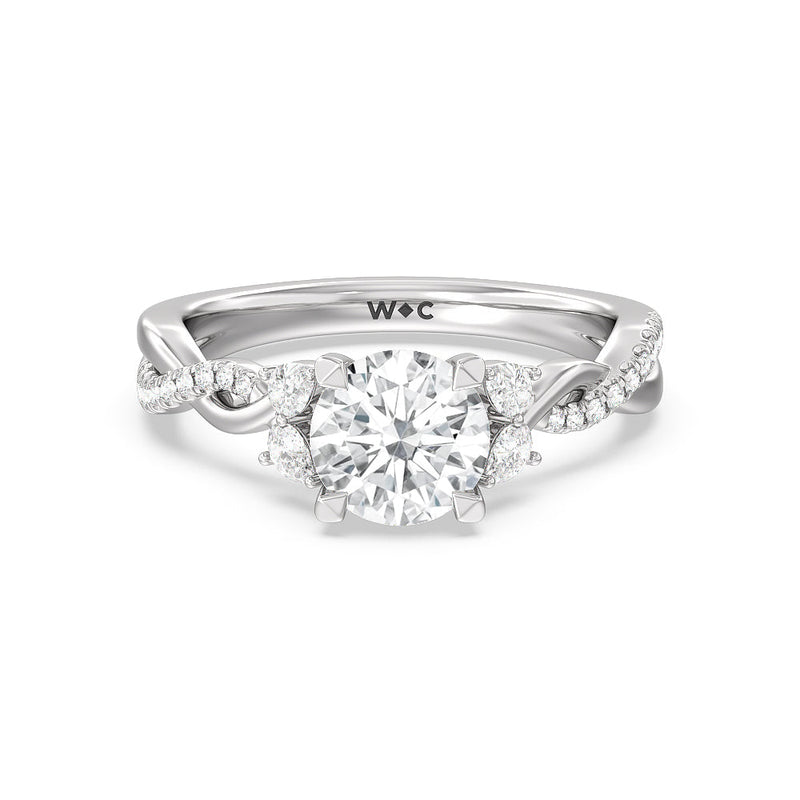 Twisted Vine Accent Engagement Ring