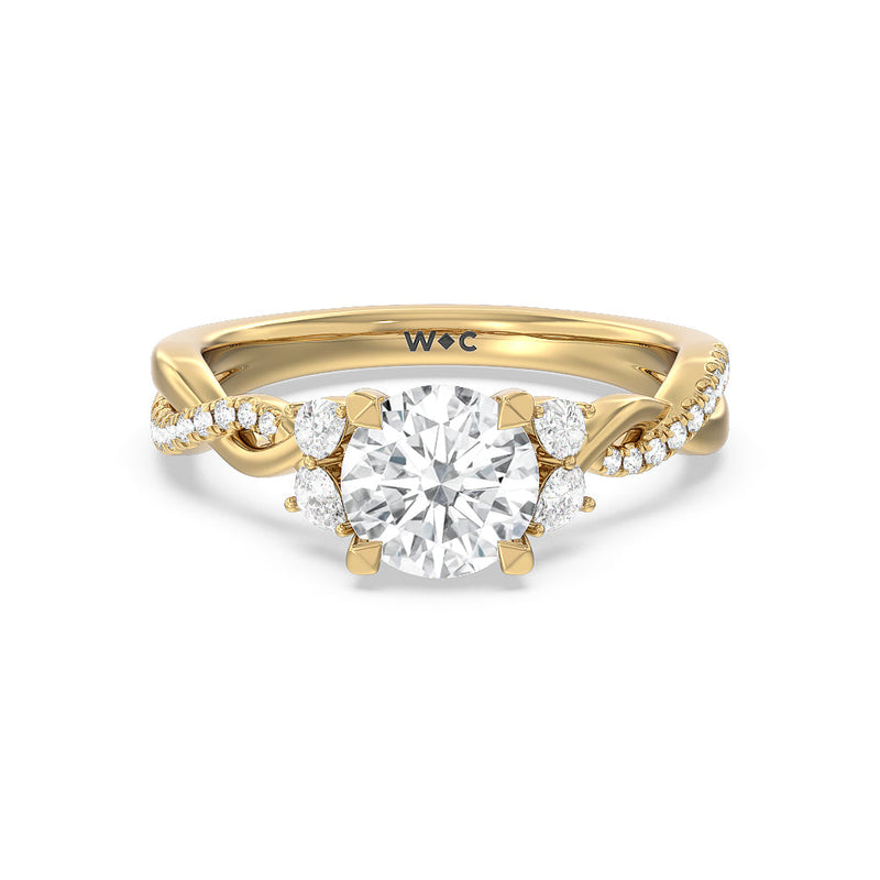 Twisted Vine Accent Engagement Ring