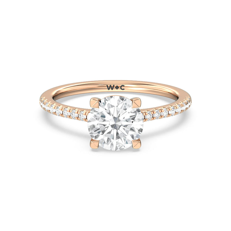 Channel Set Hidden Halo Engagement Ring