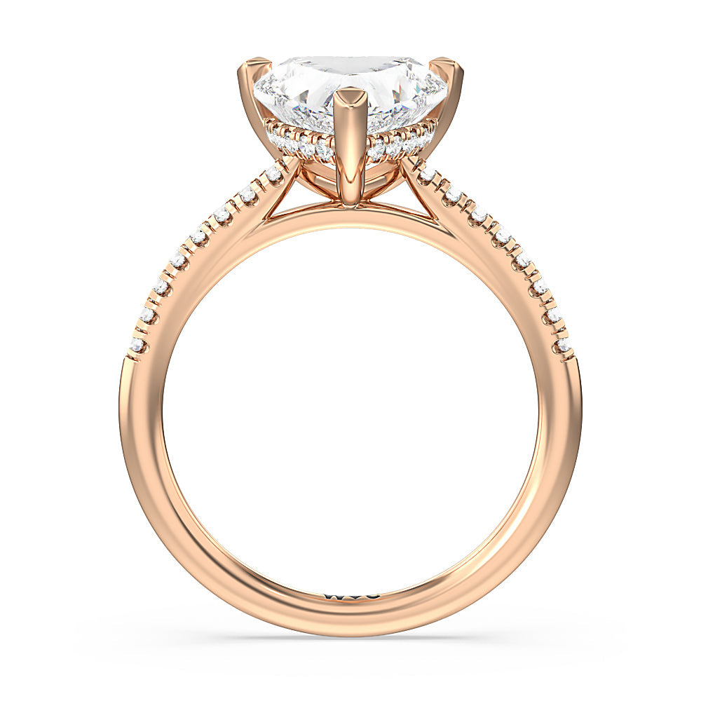 Heart & Soul Hidden Engagement Ring with Heart Cut Diamond in 14KT Rose Gold view 2
