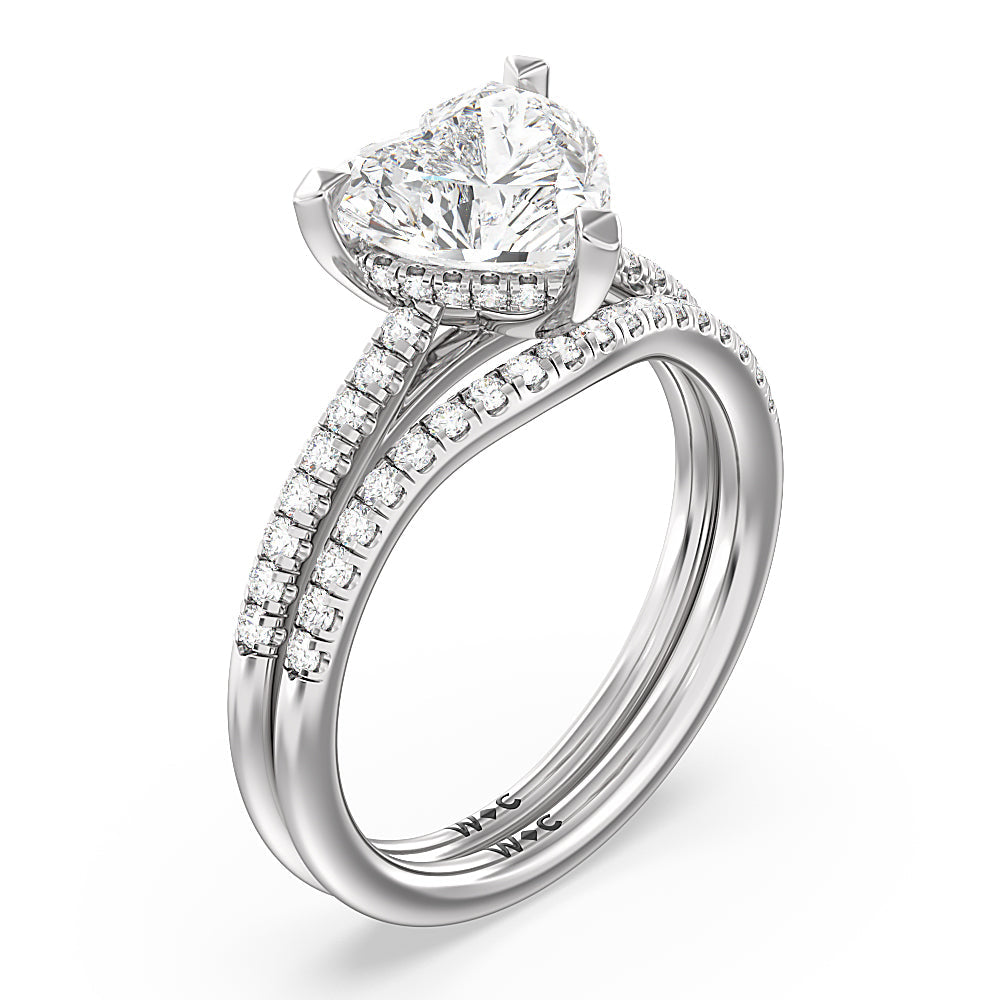Heart & Soul Hidden Engagement Ring with Heart Cut Diamond in 14KT Platinum view 4
