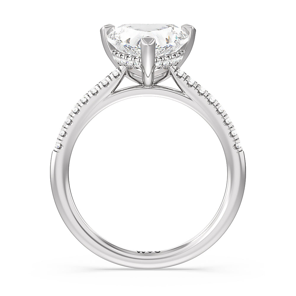 Heart & Soul Hidden Engagement Ring with Heart Cut Diamond in 14KT Platinum view 2
