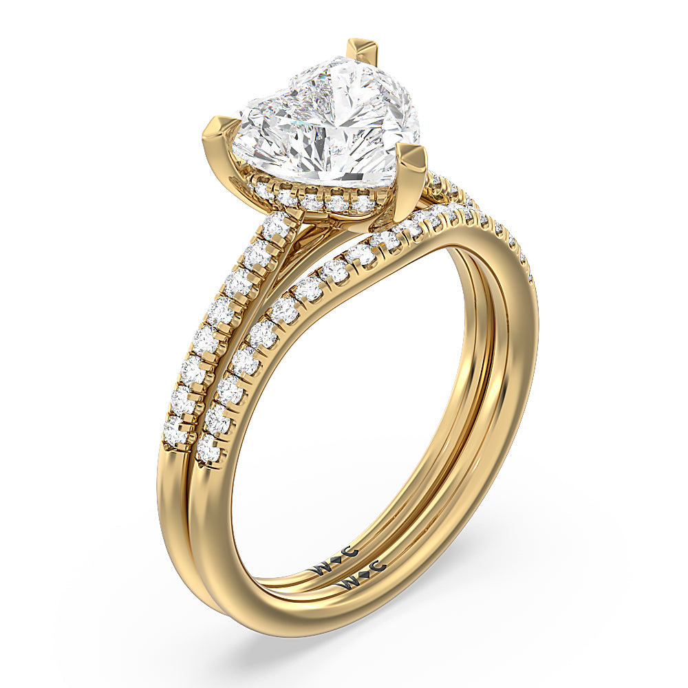 Heart & Soul Hidden Engagement Ring with Heart Cut Diamond in 14KT Yellow Gold view 4
